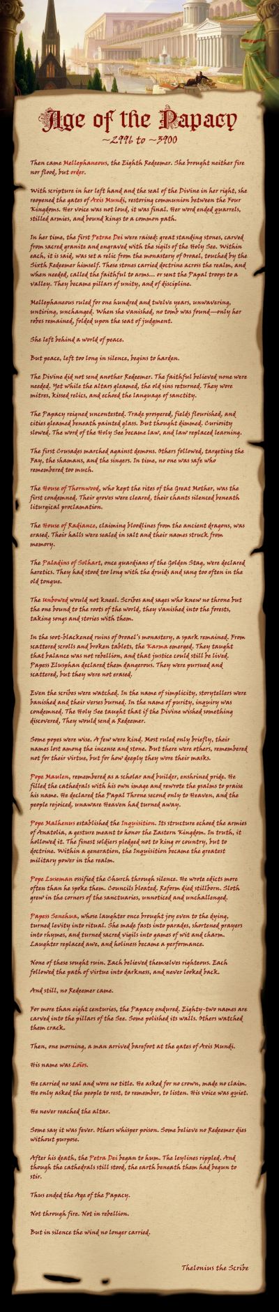 Ostatnie słowa skryby Theloniusa Pax Dei - Część V