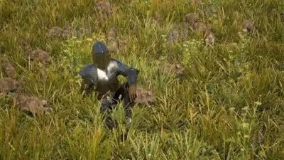 Odpoczywający rycerz w Pax Dei