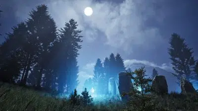 Nocny widok na antyczne stelle w Pax Dei