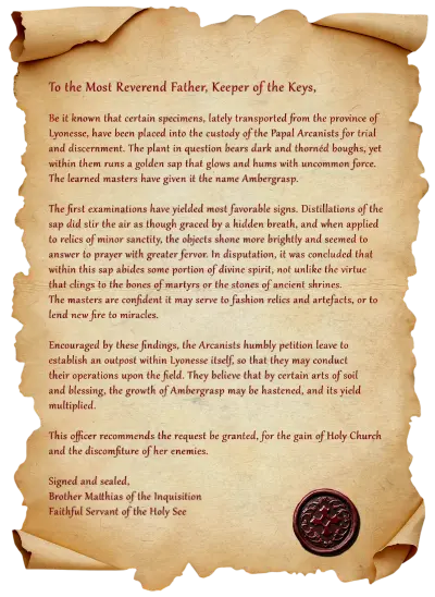 Pax Dei - List inkwizytorów