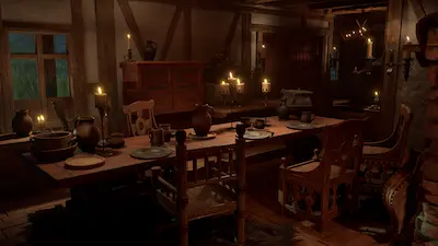 Naczynia i świece w Pax Dei